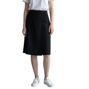 Massimo Dutti a-line wrap skirt viscose cotton & linen Sz 10 excellent condition